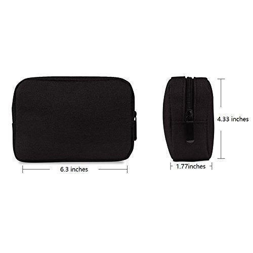 Universal Electronics/Accessories Soft Carrying Case Bag, Durable & Light-weight,Suitable for Out-going, Business, Travel and Cosmetics Kit (Small-Black) - color: Small-Black