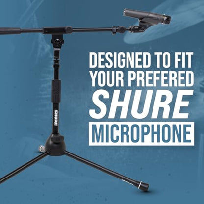 Shure by Gator Low-Profile Tripod Mic Stand with Adjustable Height and Telescoping Boom; (SH-TRIPODSTANDLP) - style: Low Profile + Boom