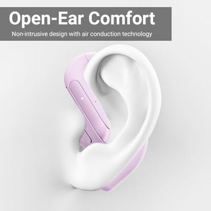 Open Ear Headphones Sport Ear-Buds,Wireless Earbuds Bluetooth Ear Buds in Ear Headphones with Earhooks, Stereo Deep Bass,Lightweight inear Earphones with Mic for iPhone Android Phone - color: Purple