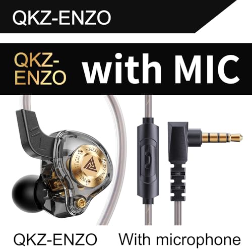 Wired Gaming Earbuds, in Ear Monitors with Deep Bass Sound, HiFi Wired Earphones 10mm Dynamic Driver IEM for Music, Gaming, Smartphone, Laptop, PC, Video Calls - color: Black