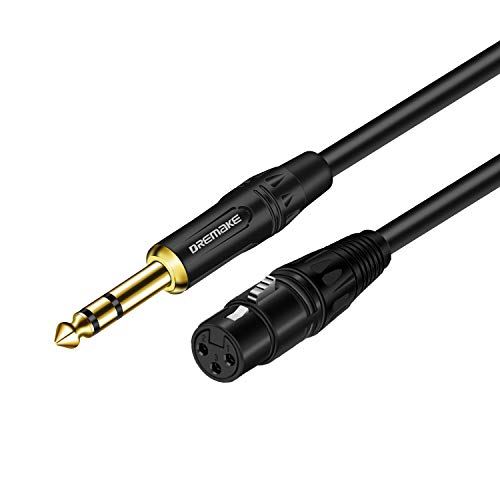 Balanced Cable 40 Foot TRS 6.35mm (1/4 Inch) Male to XLR Female Mic Cable for Amplifier, Speakers - Black - size: 40FT/12M