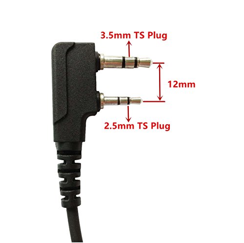 K-Storm Radio Acoustic Tube Earpiece Compatible with Kenwood Walkie Talkie | 2 Pin Surveillance Headset with Mic Fit Baofong UV-5R BF-F8HP Retevis RT21 RT22 Arcshell AR-5 - style: 10 packs