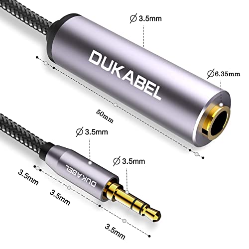 DUKABEL 1/4 to 3.5mm Adapter, 6.35mm to aux Mini Stereo Cable - 30CM | 1/4 Inch Female to 1/8inch Male Headphone Adapter, for Headphone, Amplifiers, Guitar, Amp etc - size: 30CM, style: 3.5mm Male to 6.35mm Female