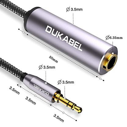 DUKABEL 1/4 to 3.5mm Adapter, 6.35mm to aux Mini Stereo Cable - 30CM | 1/4 Inch Female to 1/8inch Male Headphone Adapter, for Headphone, Amplifiers, Guitar, Amp etc - size: 30CM, style: 3.5mm Male to 6.35mm Female