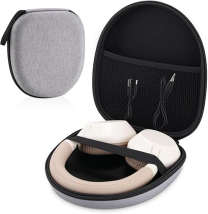 Headphone Case Hard Shell for JBL Sony Bose, Universal Over-Ear Carrying Case with Mesh Pocket, Shockproof Water-Resistant Travel Storage Bag, Gray