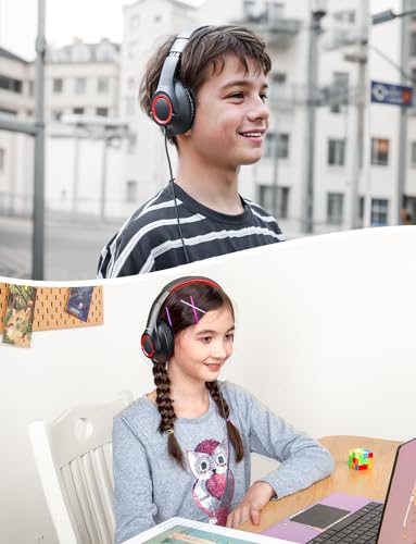 New Bee Kids Headphones,Wired,School,Toddler Headphones Baby Headphone Lightweight for Boys/Girls/Mac/Android/Kindle/Tablet/Pad - color: Black, size: wired