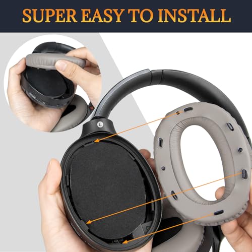 SOULWIT Replacement Earpads Cushions for Sony WH-1000XM2 (WH1000XM2) & MDR-1000X (MDR1000X) Headphones, Ear Pads with Noise Isolation Foam, Added Thickness (Gold) - color: Gold