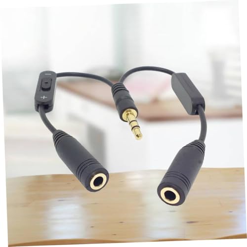 Black Headphone to Adapter Splitter 3.5mm Male Female 2 Mic