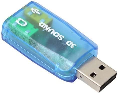 External 5.1 USB Stereo Sound Card USB 2.0 to 3D Audio Sound Card Adapter Virtual 5.1 Channel for Windows and Mac, PC, Notebook with 3.5mm Headphone and Microphone
