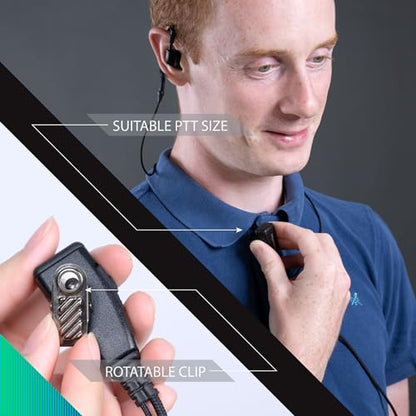 Arrowmax AEH1500-M12 G-Shape Style Braided Cable Earpiece Style in-line PTT Compatible with Motorola Two-Way Radios SL7550e SL7580 SL300 SL3500e SL4000 SL8550e SL1K TLK100 DLR110 Curve (10 Pieces) - size: 10 Pieces