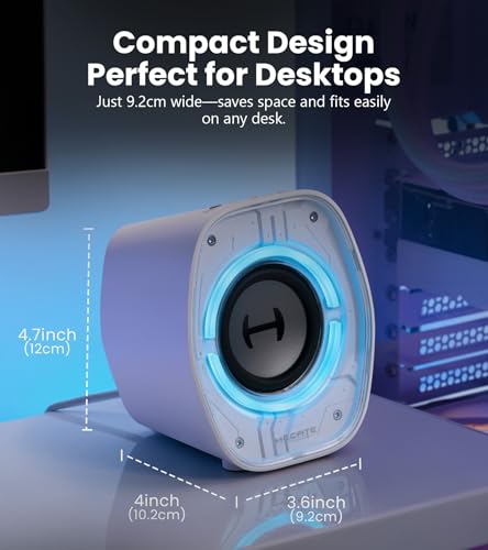 Edifier G1000 II Desktop Computer Speakers for Gaming, 2.5" Full-Range Driver & Enhanced Bass, Bluetooth 5.4 USB-C AUX, 9 Dynamic RGB Lighting Modes for PC - White | 2.5" Full-Range Driver & Enhanced Bass, Bluetooth 5.4, 9 Dynamic RGB Lighting Modes for P