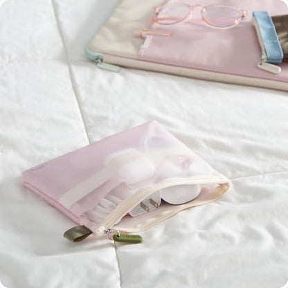 U Brands Tech Pouch Combo, Set of 2 - color: Rose Pink and Olive Green