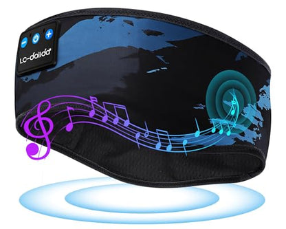 LC-dolida Sleep Headphones Bluetooth Headband, Sleep Headphones Wireless Bluetooth with Ultra-Thin HD Stereo Speaker, Sleep Headband Earphones for Workout Yoga Insomnia Meditation Gifts(Blue) - color: Azure