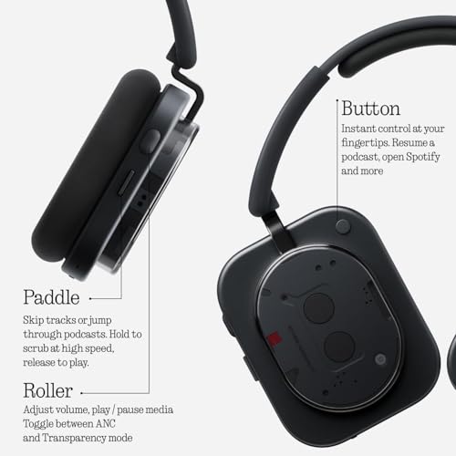 Nothing Headphone (1) Hybrid Active Noise Cancelling Headphones, Wireless Over-Ear Headphones with 6 Mics, 80Hrs Playtime, Hi-Res Audio, KEF-Tuned, Spatial Sound, Comfort Fit & Fast Charging Black - color: Black