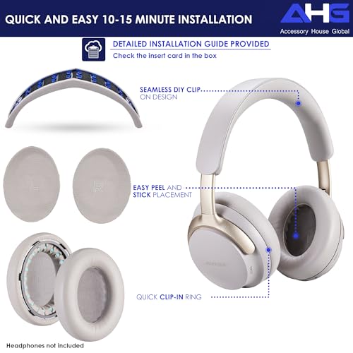 AHG Accessory House Global QC Ultra Replacement Ear pad and Headband Pad Kit Cushion Compatible with Bose QuietComfort Ultra Wireless Headphones (Sandstone). Easy DIY Installation + Great Comfort