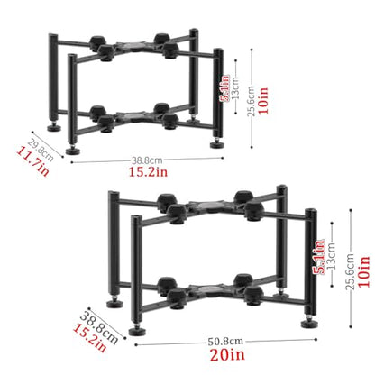 Media Stand, Desktop Audio Rack Shock Absorbing, Open Breathable, AV Media Storage Cabinet Aluminum Alloy Frame, Stereo Cabinet for Living Room(20x10/50.8x25.6cm) - size: 20x10"/50.8x25.6cm