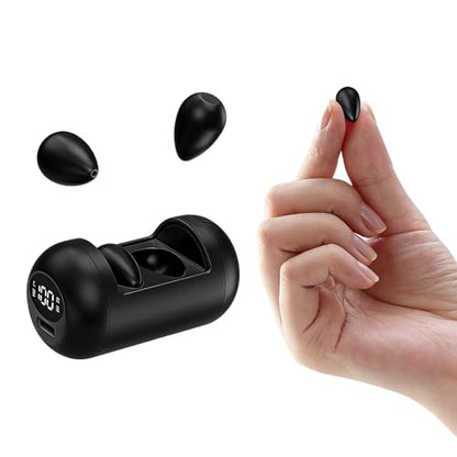 Xmenha Tiny Invisible Mini Earbuds Wireless Bluetooth Small Invisible Headphones Ear Buds for Sleeping Smallest Micro Hidden Discreet Small Earbuds for Work - color: Black