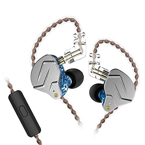 KZ ZSN Pro Dual Drivers 1BA 1DD in Ear Earphones HiFi Power Bass Earbuds Headphones High Clarity Sound Wired Earphones with Detachable Cable for Audiophile Musician - color: ZSN Pro-blue, size: With Mic