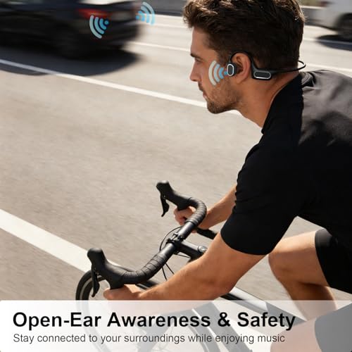 Fanisic Lap Swimming Headphones/Earbuds, Bluetooth 6.0 & MP3 with 32GB Memory IP68 Waterproof Bone Conduction Headphones, Underwater Open Ear Headphones-PureBlack - color: PureBlack
