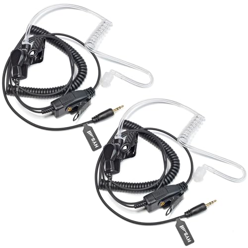 HYS Walkie Talkie Headset for Cobra 2.5mm Microtalk Radio, Acoustic Tube Earpiece with Mic PTT for Cobra 1Pin MT200 MT525 MT550 PR375 PR385 CX105 CX112 CXT145 CXT235 CXT345 CXT545 CXR925 Two Way Radio