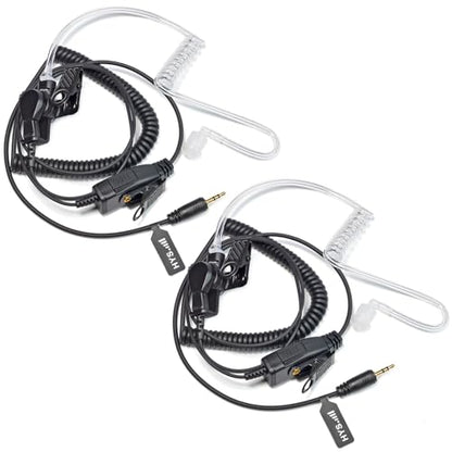 HYS Walkie Talkie Headset for Cobra 2.5mm Microtalk Radio, Acoustic Tube Earpiece with Mic PTT for Cobra 1Pin MT200 MT525 MT550 PR375 PR385 CX105 CX112 CXT145 CXT235 CXT345 CXT545 CXR925 Two Way Radio