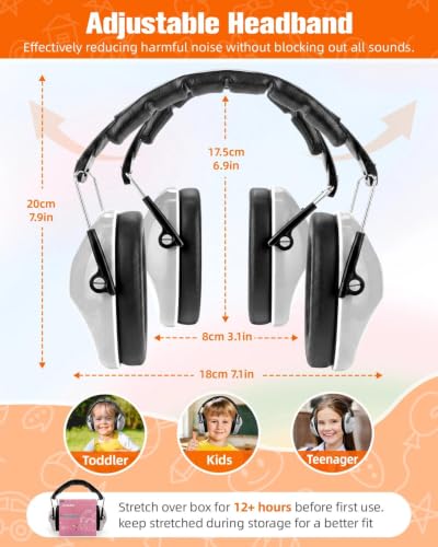 ZOHAN 032 Kids Noise Canceling Headphones - 25dB NRR Kids Ear Protection Earmuffs for School, Monster Jam, Fireworks, Travel, Air Show, Concert, Autism - Grey - color: Grey