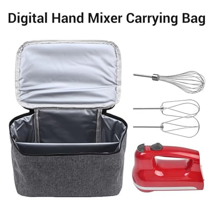 Hand Mixer Travel Storage Case Bag Aluminum Foil Lining Oxford Fabric Compatible with KHM512 KHM6118 KHM7210 KHM926CA Portable Organizer for Fitness Enthusiasts