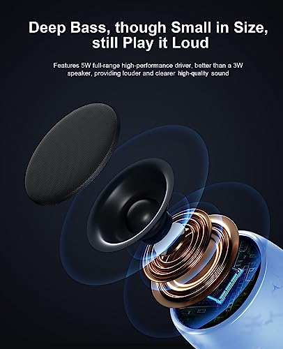 comiso Small Bluetooth Speaker, IPX7 Waterproof Speaker with Robust Bass - color: Sky blue