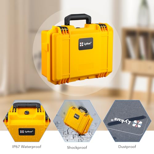 Lykus Titan OQ200 Waterproof Hard Case for Quest 3S/3 and Elite Head Strap | CASE ONLY,Fits Stock and Official Elite Head Strap,IP67 Waterproof,Shockproof,CNC Cut Premium Foam - color: Yellow