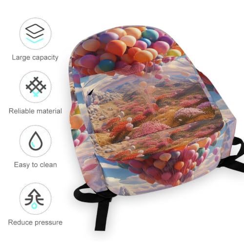 Travel Backpack for Women Men Carry On Backpack Coffee Collection Laptop Bag Lightweight Casual Daypack - color: Colorful Balloons