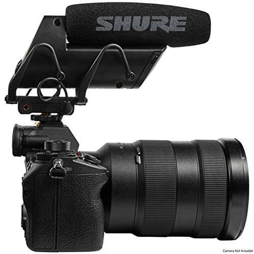 Shure VP83F LensHopper Camera-Mounted Condenser Shotgun Microphone with Integrated Digital Flash Recording - Windscreen, Superior RF Immunity, Backlit LCD, 5-Position Joystick, Rycote Lyre Shock Mount - style: Integrated Flash