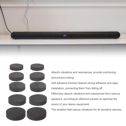 50Pcs Black EVA Foam Vibration Soundbar Isolation Pads Non Slip Thickened Adhesive Shock Absorption Pads Studio Monitors(20 * 5mm) - style: 20*5mm