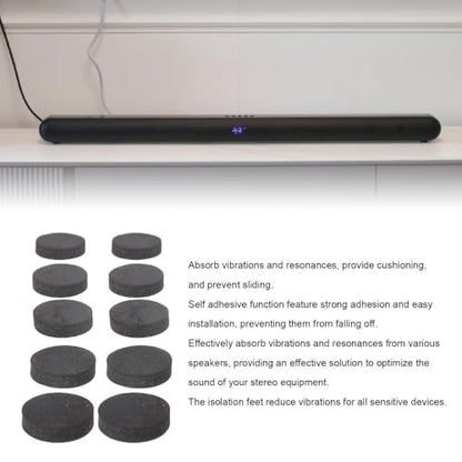 50Pcs Black EVA Foam Vibration Soundbar Isolation Pads Non Slip Thickened Adhesive Shock Absorption Pads Studio Monitors(20 * 5mm) - style: 20*5mm