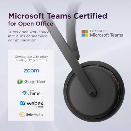 Lenovo Dual Mode Wireless ANC Headset 6550 with USB-A Receiver – Microsoft Teams Certified, Hybrid Active Noise Cancellation, Bluetooth Dual Connectivity, Long Battery Life, Business Headset, Black - color: Black, size: Headset 6550 w/USB-A Receiver