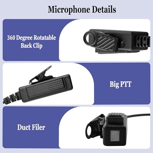 SAMCOM 2-Wire Tactical Earpiece SM007 K-Plug for FPCN10A-PRO FPCN30A, 2Pcs | Durable Clip-on PTT, 2-Pin Detachable Tube Walkie-Talkies Earpiece for Construction Site, Outdoor Patrol, Event Staff - size: 2 Pcs Earpiece
