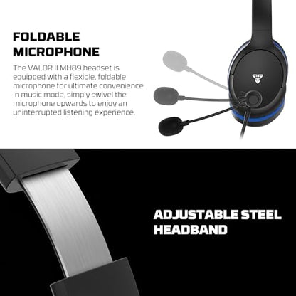 FANTECH Valor II MH89 Wired Gaming Headset with 40mm Drivers, Noise Cancelling Mic, 3.5mm Jack for PC, PS5, PS4, Xbox, Nintendo Switch, Mobile - Over-Ear Headphones with Foldable Microphone (Black)