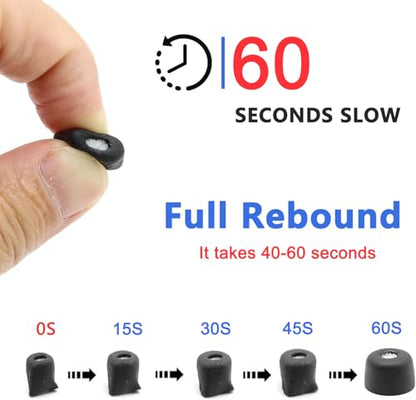 3 Pairs Memory Foam Eartips Ear Buds for Sony WF-1000XM6 & WF-1000XM5, Ear Tips Replacement Sony Ear Piece Foam Tips for WF-1000XM6/XM5 Fit Charging Case(Matt Surface, L) - size: L
