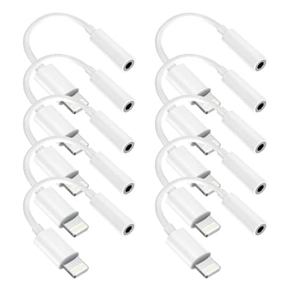 [Apple MFi Certified] 10 Pack for iPhone 3.5mm Headphones Adapter, Lightning to 3.5 mm Headphone/Earphone Jack Converter Audio Aux Dongle Compatible with iPhone 14 13 12 11 Pro XR XS Max X 8 7 - size: 10Pack