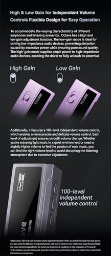 NICEHCK Octave ES9039Q2M Portable DAC Amp Dongle, CNC Titanium | ES9039Q2M flagship DAC, dual SGM8262 op-amp, 550mW balanced output, 100-step volume, high/low gain, CNC aluminum build