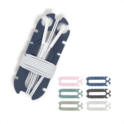 U Brands Oval Wired Ear Buds Cord Caterpillar Wrap, Set of 6