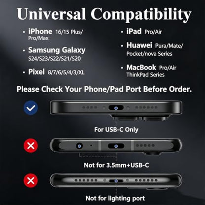 Fidioto 4 Pack USB C to 3.5mm Jack Audio Adapter, USB C to Headphone Jack Adapter Compatible with iPhone17/ 16 Plus 17/16 Pro Max/Samsung Galaxy/Ultra/iPad Pro/MacBook/Pixel (Black) - color: 4pack-Black