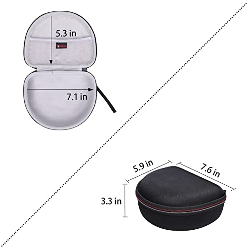 Headphone Case Compatible with Beats Studio Pro/Solo 4 / Studio 3 / Solo 3 / Picun B8 / BERIBES/JLab JBuds Lux ANC Wireless Bluetooth Noise Cancelling Headphones（Outer Black+Inner Grey） - color: Gray