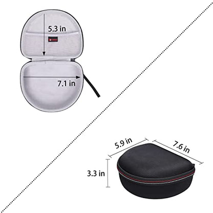 Headphone Case Compatible with Beats Studio Pro/Solo 4 / Studio 3 / Solo 3 / Picun B8 / BERIBES/JLab JBuds Lux ANC Wireless Bluetooth Noise Cancelling Headphones（Outer Black+Inner Grey） - color: Gray