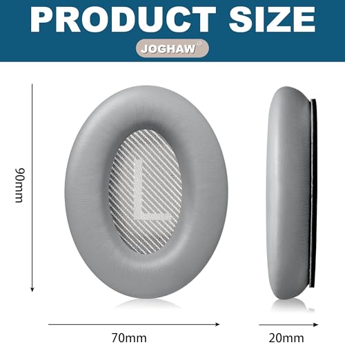 Headphones Replacement Ear Pads, Protein Leather earpad Cushions for Bose Quiet Comfort QC35 Headphones, Replacement Earpads, Softer Memory Foam - Gray - color: Grey