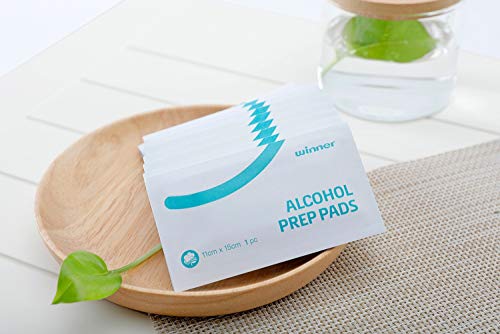 Winner Alcohol Prep Pads, 6 x 4 in, 70% Isopropyl Alcohol, 200 Count | 70% Isopropyl Alcohol, 4-Ply, Individually Wrapped, 6 x 4 in, First Aid, Home Use, Laboratory Use