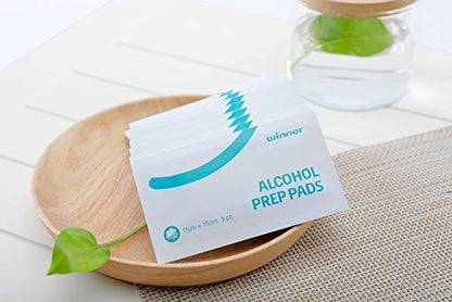 Winner Alcohol Prep Pads, 6 x 4 in, 70% Isopropyl Alcohol, 200 Count | 70% Isopropyl Alcohol, 4-Ply, Individually Wrapped, 6 x 4 in, First Aid, Home Use, Laboratory Use