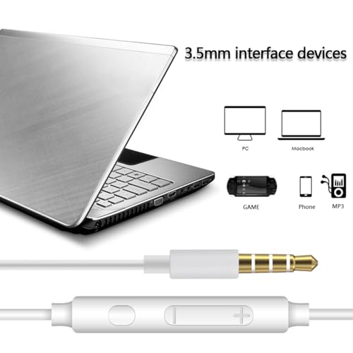 Wired Earbuds with Microphone, 3.5mm Jack In-Ear Headphones Wired Earphones | 2 Pack Wired Earphones Plug in Ear Buds for Computer Laptop PC iPhone Android, Airplane Travel Headphones with jack - size: 2 Pack(3.5mm Jack)