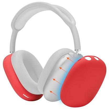 WC ShellZ Max - Protective Shell Covers for AirPods Max 1 & 2 | Made by Wicked Cushions | Made with Premium Silicone | Red - color: Red