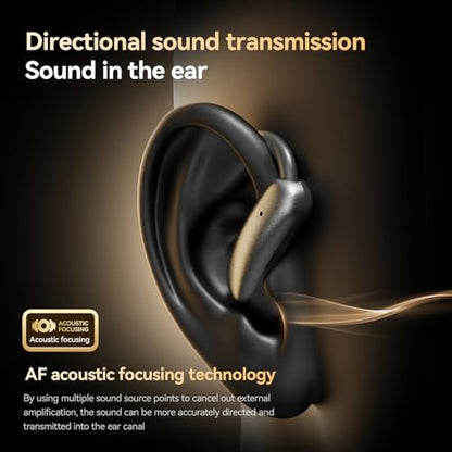 OceanSounds Open Ear Headphones with Swappable Battery, Bluetooth 5.4 Wireless Ear Hook Headphones, Secure Fit for Running, Workout, Cycling and Outdoor Activities - color: Black