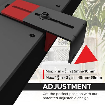 Adjustable Soundbar Wall Mount for Bose Sound Bar, Black, Pair | Compatible with Bose 300/500/550/600/700/900 Lifestyle Ultra, Smart Sound Bar, TV Speaker, Mounting Under TV Bracket, Black - color: Black